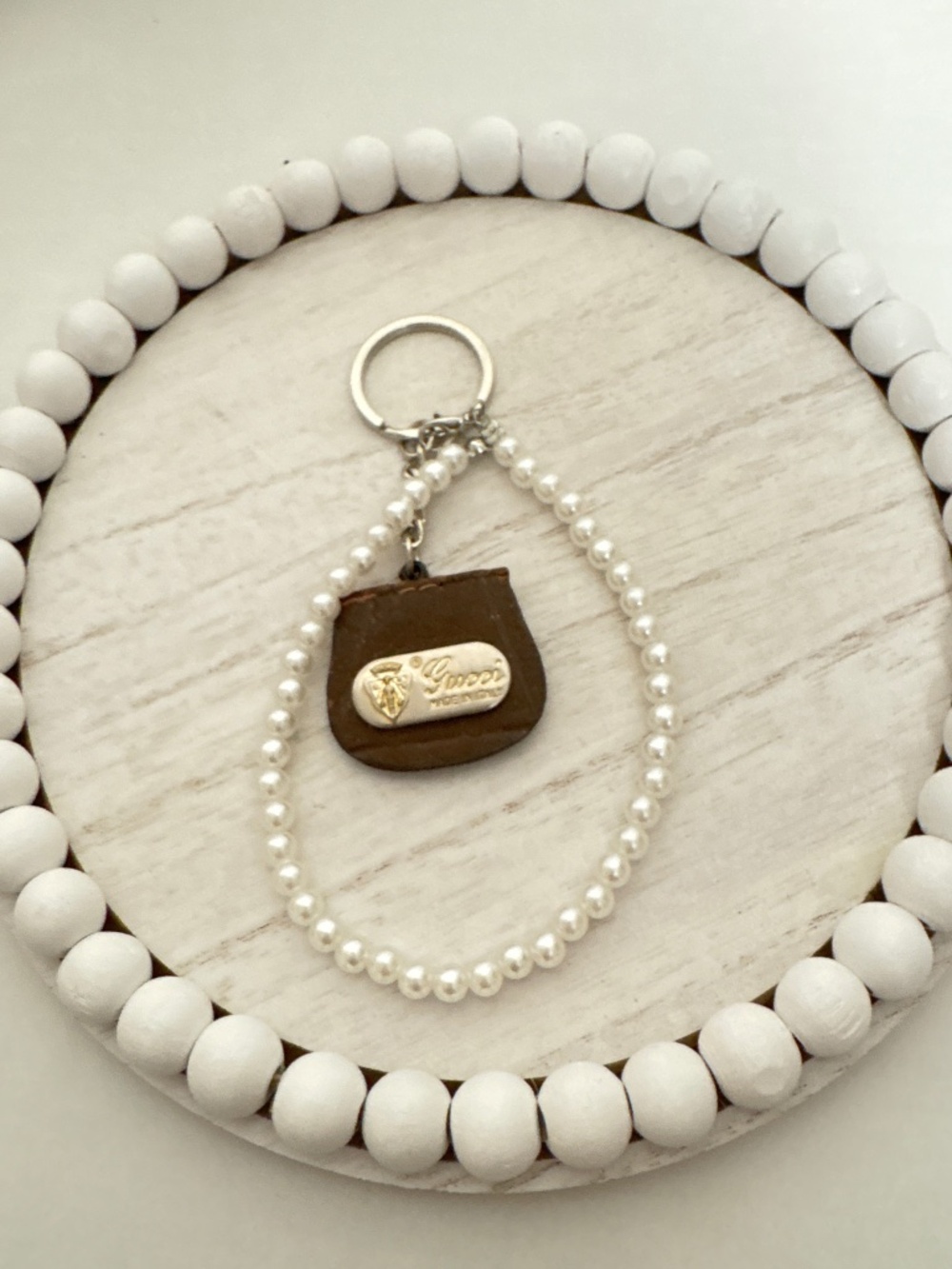 Authentic up-cycled Gucci  keychain/Bagcharm